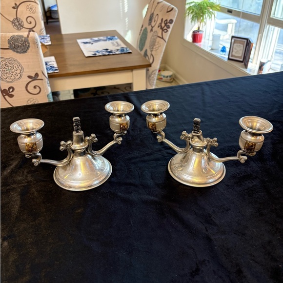 Other - Vintage Pewter Chamberstick Candle Holder Set of 2